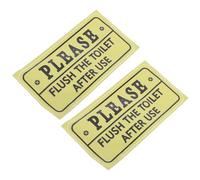 HANABASS 2pcs Flush Toilet Notice Sticker Restroom Sticker Simple and Warm Design Pvc Sturdy Vinyl Material Firm Adhesion Removable for Public Restrooms and Office Bathroom Use