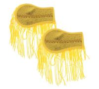 HANABASS 2Pcs Gold Tassel Shoulder Epaulettes Fringe Epaulet Chains for Jackets Coats Uniform Accessories Festival Costume Clothing Supplies