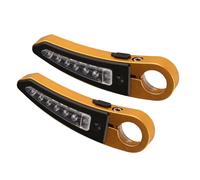 HANABASS 2Pcs Golden Bike Handlebar Rest Bars with Integrated Lights, Relax Handlebar for Mountain and Road Bikes, Outdoor Cycling Accessory for Comfortable Riding