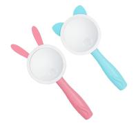 HANABASS 2pcs Handheld Magnifying Glasses Set with Cartoon Rabbit and Cat, Portable Plastic Exploration Magnifiers for Science Experiments and Educational Play