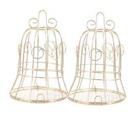 HANABASS 2pcs Hollow Bird Cage Feeder with Suet Hanger for Outdoor and Indoor Use Safe Fat Ball and Treat Holder for Macaw Parrot Garden and Home Decor