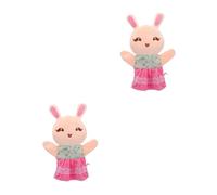 HANABASS 2pcs Interactive Plush Animal Hand Puppet for Parent Storytelling Cute Stuffed Rabbit for Preschool Creative Educational Prop to Inspire Imagination and Enhance Family Fun
