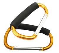 HANABASS 2Pcs Jumbo Aluminum Alloy Carabiner Clip Hooks with Sponge Handle Heavy-duty Spring-loaded Latch Portable Roller Skate and Outdoor Ski Boot Carrying Hooks for Skates and Boots
