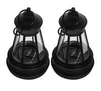 HANABASS 2pcs Mini Solar Lanterns for Outdoor Garden Decor, Small Hanging Statue Replacement Lights with Resin Battery Box, Portable 4.8x8.5cm Solar Night Lights for Patio and Yard