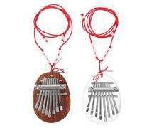 HANABASS 2pcs Mini Thumb Piano Kalimba Finger Piano for Adults Beginners Portable Musical Instrument Lanyard for Home Travel