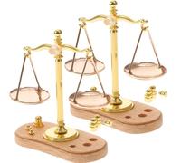 HANABASS 2Pcs Miniature Balance Model Micro Landscape Decoration Educational Vintage Style Dollhouse Accessory Fun Home Decor for Boys