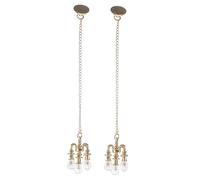HANABASS 2pcs Miniature Chandelier Ceiling Lamp Model Lightweight Mini House Accessory Stylish Five Head Crystal Design for Dollhouse Decor and Micro Landscaping