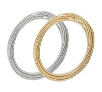 HANABASS 2pcs Multi-layer Alloy Bangles for Women Simple Geometric Wrist Bracelets in Gold and Silver Elegant Stackable Jewelry for Daily Wear and Parties