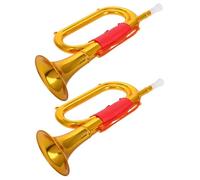 HANABASS 2pcs Musical Trumpet Lightweight Plastic Bugle for Stage Performances Parties and Game Cheering Hearing Horn for Childrens Activities