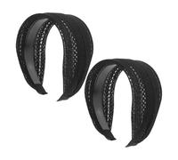 HANABASS 2pcs Non-slip Wide Hair Bands with Teeth Breathable Mesh Lace Headbands Absorbs Sweat Large Thick Head Wraps for Running Yoga Women