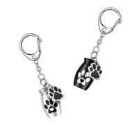 HANABASS 2pcs Pet Ash Key Chain Urn Key Chain Place Ashes Keepsake Aluminium Alloy Memorable Place Family Friends