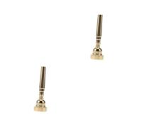 HANABASS 2pcs Professional Copper Trumpet Mouthpiece Gold Tone Musical Instrument Accessory for Youth Junior Bands School Concerts Fit