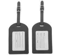 HANABASS 2pcs Pu Leather Luggage Tags for Travel with Easy Identification Reusable Suitcase Id Labels Simple and Elegant Design for Secure Boarding Pass and Baggage