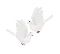HANABASS 2pcs Realistic Artificial Dove Bird Decoration with Design Foam and Plastic Simulation Pigeons for Party Performances Wedding Garden Ornaments and Holiday Events