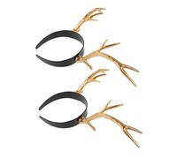 HANABASS 2pcs Reindeer Antler Headband Lightweight Simulated Antlers for Christmas Party Dress-up and Photography Accessories Comfortable Holiday Headpiece for Adults