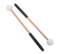 HANABASS 2pcs Rubber-headed Percussion Mallets for Glockenspiel and Tongue Drum, 9.5-inch Non-slip Wood Handle Mallet Sticks Set for Marimba, Chime, and Tank Drum Accessories