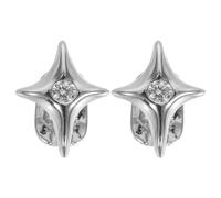 HANABASS 2pcs Silver Metal Teeth Grills Star Tooth Jewelry Unique Asymmetric Design Decorative Grill for Rapper Costume Cosplay Party Accessory