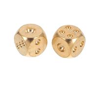 HANABASS 2pcs Solid Brass Dices Unique Polished Metal Dices for Pub Bar and Game and Attractive Game Accessory