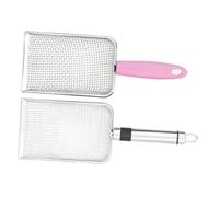 HANABASS 2pcs Stainless Steel Cat Litter Scoops with Fine Mesh Sifter Heavy Duty Metal Poop Scoop for Precise Cleaning Ergonomic Lightweight Handle Durable Easy to Clean for Cats and