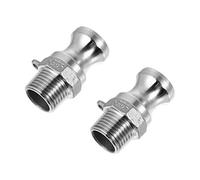 HANABASS 2pcs Stainless Steel Male Camlock Hose Fitting Type Cam and Groove Adapter with Npt Threaded End Easy Installation Tube Connector for Secure Fluid Transfer