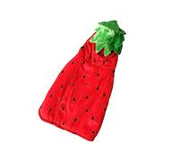 HANABASS 2pcs Strawberry Pattern Pet Hoodie Coat Fleece Sweatshirt for Dogs Cats Puppies Soft Comfortable Year Warm Clothes Red