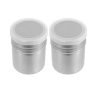 HANABASS 2pcs Sugar Duster Powder Bottle 5.9x3.1x2.8inch Stainless Steel Fine Mesh Multifunctional Precise Control Sl esign Stylish for Restaurants and Coffee Shops