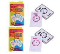 HANABASS 2pcs Telling Flash Cards Educational Board Game for Ages Reading Clocks with Rounded Corners Creative Learning Tool to Teach Recognition and Math Skills