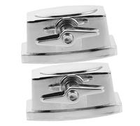 HANABASS 2pcs Tom Drum Bracket Silver Metal Drum Kit Base Plate Clamp for Floor Tom Mount Easy Installation Holder for Enhanced Sound Quality