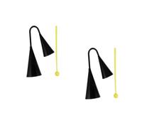 HANABASS 2pcs Two Tone Latin Percussion Instrument for Traditional Binaural Cowbell and Handheld Samba Agogo Bells with Plastic Stick Friendly Musical for Early Rhythm Development and Music