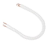HANABASS 2pcs Women's Bag Pearl Chain Replacement Straps for Handbag with Two Buckles, Abs Material, Stylish White and Golden, 40/60cm Length, Practical Alternative Shoulder Strap for Bags