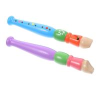 HANABASS 2pcs Wood Piccolo Flute Educational Music Instruments for Boys Safe Lightweight Design for Early Music Learning Party Favors Random Color