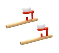 HANABASS 2pcs Wooden Blow Ball Rod Balance for Indoor Stress Reliever Game Enhances Motor Skills Coordination Vital Capacity Development