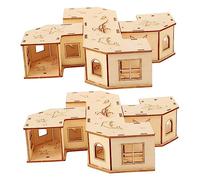 HANABASS 2pcs Wooden Hamster Tunnel Maze Pet Play Exercise Habitat for Small Animals Fun and Engaging Activity for Hamsters Rats and More Promotes Healthy Growth and Reduces Boredom