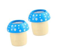 HANABASS 2PCS Wooden Kaleidoscopes for Smooth Polished Mushroom Design Educational Interactive Blue Birthday for Imagination and Creativity Development