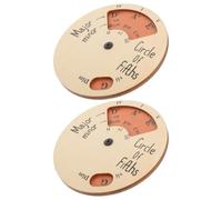 HANABASS 2pcs Wooden Melody Wheel Circle of Fifths Tool for Musicians with Chord Chart Music Theory Accessory for Guitar Bass and Desktop Decor, Brown
