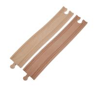 HANABASS 2pcs Wooden Train Track Expansion Curved Accessories for Eco Friendly Material Safe Touch Handcraft Development Compatible with Magnetic Jigsaw Railway for Boys