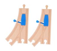 HANABASS 2Pcs Wooden Train Track Switch Connectors Compatible with Major Brands Enhances Imaginative Play Skill Development for Safe Sustainable Construction
