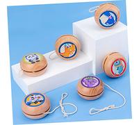HANABASS 2Pcs Wooden Yo Yo Ball with Cute Cartoon Animal Designs for Early Educational Play Portable and Safe for Coordination and Flexibility Development