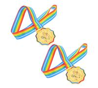 HANABASS 2pcs Youth Ice Skating Medals with Neck Ribbons Gold Metal First Place Award for Kindergarten Sports Days Roller Skating Competitions and Participation Rewards