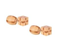 HANABASS 2sets Bamboo Ming Lock Educational Iq Assembling Ball Cube Smooth Surface Design for Over Enhances Coordination Logic Skills for Parent Interaction 2pcs*2