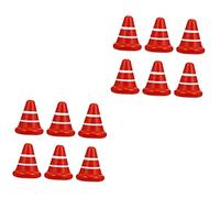 HANABASS 2sets Educational Road Cone for Durable Traffic Sign Learning Props for Mini House Decoration and Traffic Knowledge Play Bright Construction 6pcs*2
