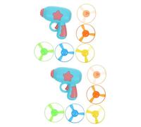 HANABASS 2sets Interactive Cat Toy Flying Disc Launcher Non-glowing Glowing Discs Portable Helicopter Style Cat Exercise Toy for Indoor Fun and Playtime