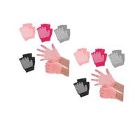 HANABASS 2sets Slip Yoga Gloves for Women Fingerless Workout Gloves for Fitness Dancing and Comfortable Sweat Absorbent and Durable Design Black Gray Rose and Orange 4pairs*2