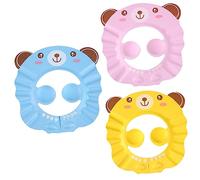 HANABASS 3 Pcs Adjustable Shampoo Hat Set Shower Cap for Boys Ear Protection Bathing Bath Shower Caps