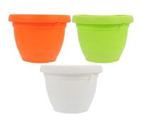 HANABASS 3 Pcs Hanging Flowerpot Basket Set with Assorted Colours Humanity Design Convenient to Move and Clean for Plants and Flowers on Windowsill Or Kitchen Random Random Color