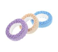 HANABASS 3 Rolls Decorative Lace Tapes Cloth Material Adhesive Comfortable Touch Creative Pattern for Handbooks Cards DIY Scrapbooking