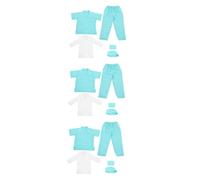 HANABASS 3 Sets Doctor Role Play Costume Breathable Medical Lab Coat and Surgeon Outfit Pretend Play Dress Up for Boys for Kindergarten and Science Roleplaying Activities