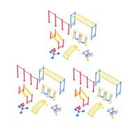 HANABASS 3 Sets Realistic Miniature Dollhouse Fitness Set Scale Portable Outdoor Gym Equipment Model for Sand Table Decor Office Sports Scene with Multiple Tiny Exercise Gear