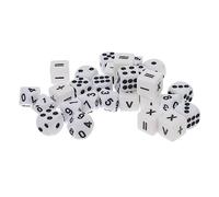 HANABASS 30 Pcs Acrylic Math Learning Dice for Educational Math Dice Props with Addition Subtraction Multiplication Division Signs Compact and Lightweight Teaching Aids for Classroom and