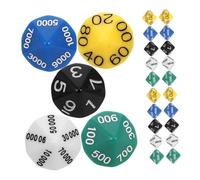 HANABASS 30pcs Multi Sided Dice for Board Games Party Entertainment Plastic Game Supplies with Place Versatile Playing Dice for Role Play and Social Gatherings